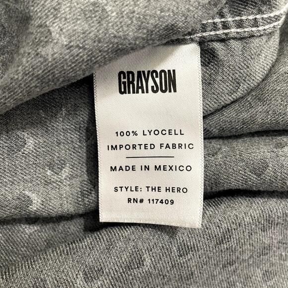 Grayson The Hero Button Up Shirt Hearts Lyocell Size 3 Medium Classic - Picture 12 of 14